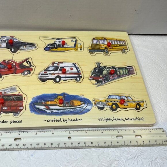 Easy Grip Peg Transportation Wooden Learning Puzzle Ages 2+ Toy NEW - Picture 9 of 10